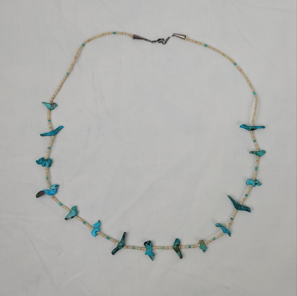 Vintage Tourquose Silver Necklace Indian Jewelry